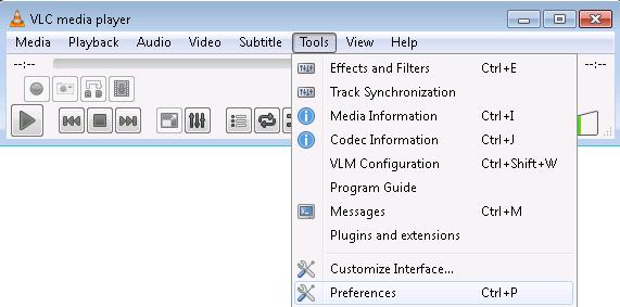 When the settings dialog is displayed, select Inputs / Codecs in the panel on the left, and then select the radio buttons