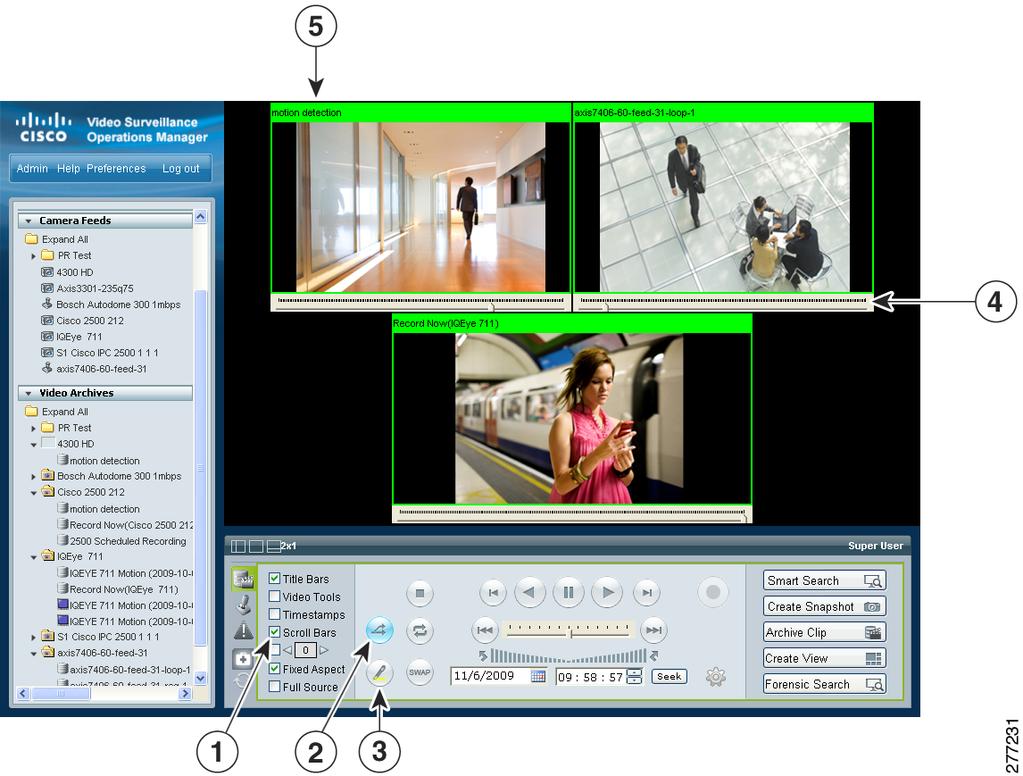 Viewing Live and Archived Video Chapter 8 Click the Get View button to display the video from a the selected monitor in the selected Operator page pane.