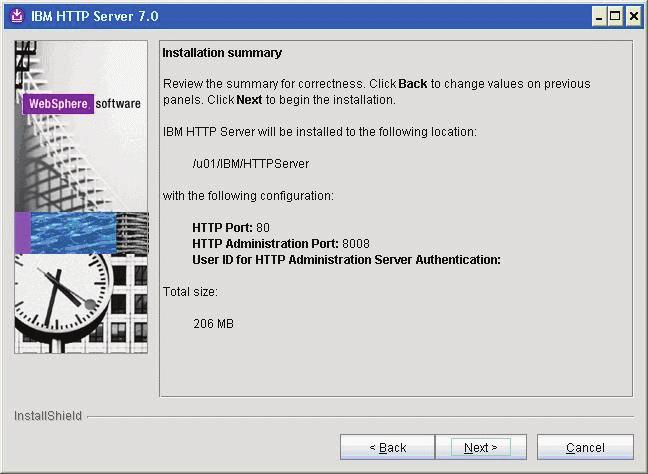 Installing the IBM HTTP Server 7.0 18.