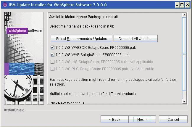 Installing WebSphere 7.0 Fix Pack 29 10.