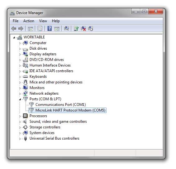 Changing the Assigned COM Port Number The assigned serial COM port number can be changed to any available COM port by using the Device Manager. Open the Device Manager. Select View > Devices by Type.