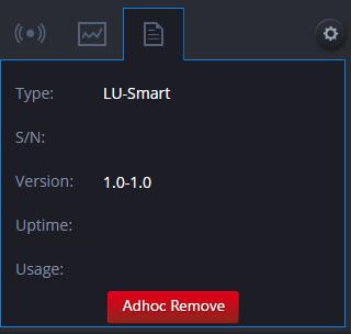 Using the UNIT LIST Disabling To remove an ad hoc device: 1 In the UNIT LIST tab, select the row of an LU device. 2 Select the About tab. Figure 61: About Tab 3 Click the Adhoc Remove button.