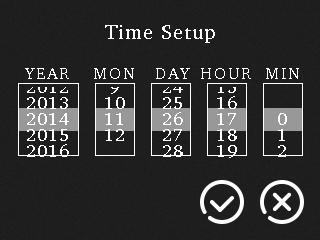 6.3.1 Time Setting Interface To set the current time and date, as shown below: 6.3.2 Time Switch Clicking the icon can enable or disable the day timing function of weekly timer.