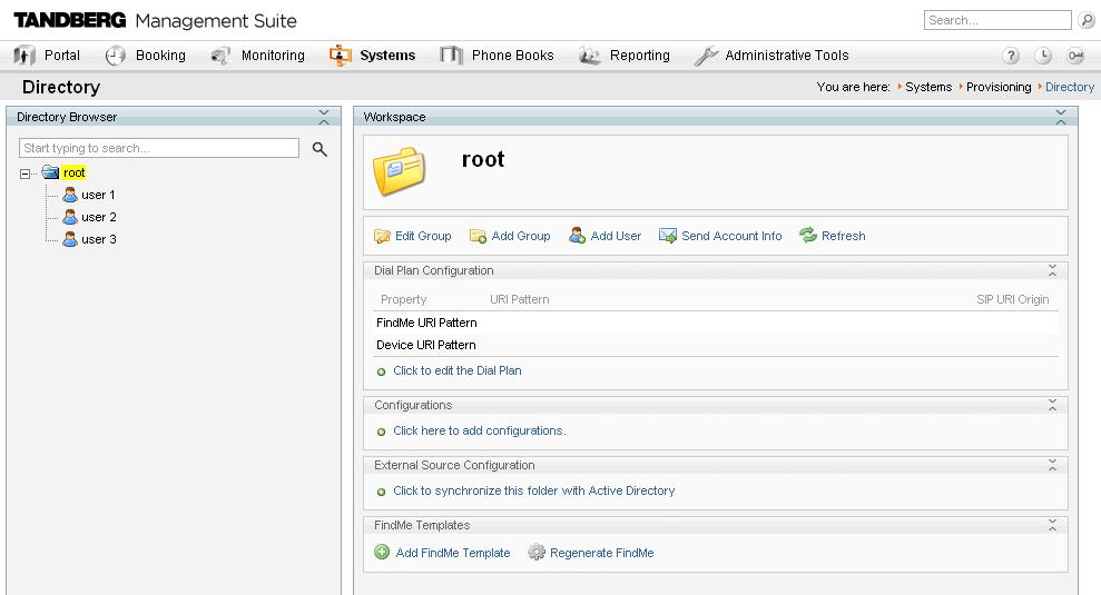 Create user accounts and FindMe profiles FindMe ID Principal device address FindMe type The FindMe ID is a unique alias through which the user can be contacted on all of their endpoints.