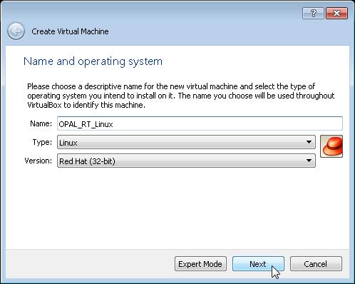 Enter a name for your virtual machine, select Linux