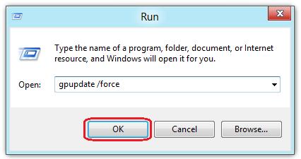 System Configuration Software Configuration 6. In the Search charm, type run. 7. Select the [Run] icon in the Apps pane. The Run dialog box opens. 8.