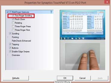System Configuration Software Configuration Figure 22. Properties for Synaptics TouchPad V7.5 on PS/2 Port dialog box 6. Select [Close] and then [OK]. 7.