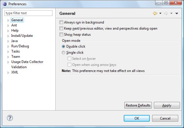 6.9 Configuring Eclipse The Eclipse environment can be customized.