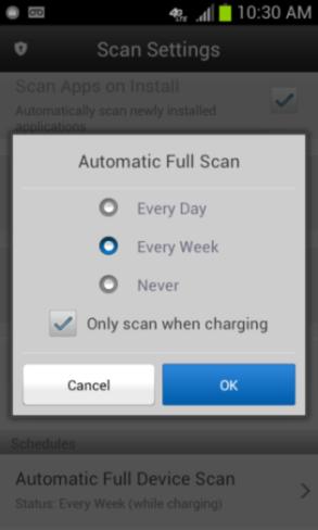 The AMS application has pre-configured scan settings, but you can change the scanning schedule as desired. To do so, open the AMS application.