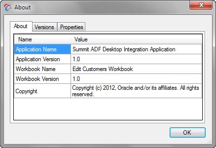 Using Worksheet Protection Figure 9 12 Runtime View of Branding Items in the Summit Sample Application for ADF Desktop Integration 9.