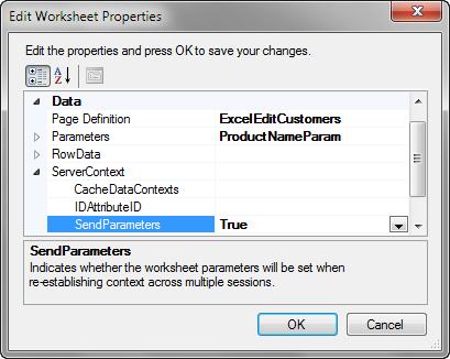 Passing Parameter Values from a Fusion Web Application Page to a Workbook Table 14 2 Set this property to... SendParameters SendParameters Property This value.