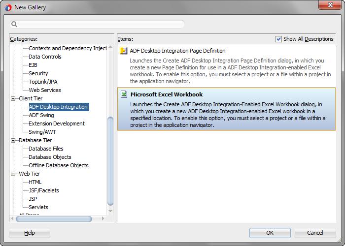Adding an Integrated Excel Workbook to a Fusion Web Application 4.2.