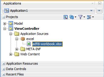 Adding an Integrated Excel Workbook to a Fusion Web Application JDeveloper adds the integrated Excel workbook into the Fusion web application, and automatically enables the project with ADF Desktop