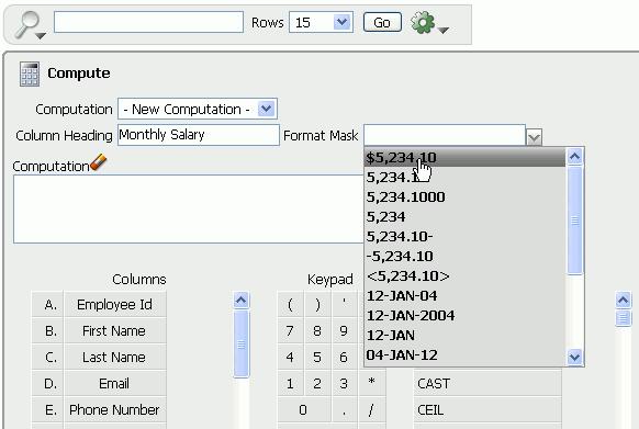 16. From the list of Columns scroll down and select Salary.
