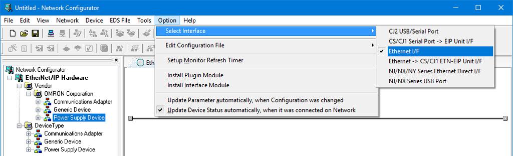 Select the [Network Configurator] from the [Start] - [All Programs] - [OMRON] - [Sysmac Studio] - [Network