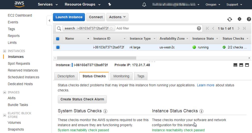 Verifying Launch Status AWS Console After the Trinzic V-x25 appliance has been launched, you can monitor its status in the AWS console under the Services -> EC2 -> Instances page.