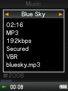 44 Playing Music Displaying the detailed information screen [Detailed Information] From the music list or music playback screen, press the OPTION/ PWR OFF button. Select [Detailed Information].