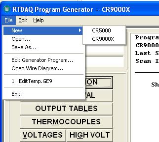 Section 5. Program Creation and Editing Press the Save button to save the generator project to a file (*.GE9 for the CR9000X, *.