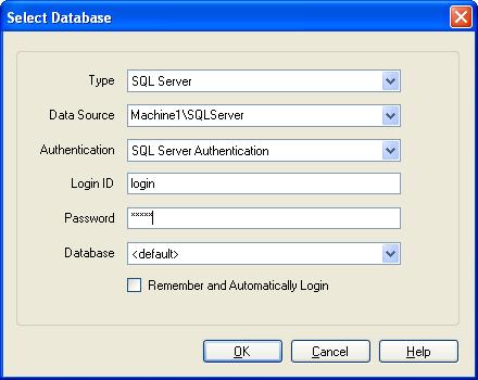 Section 6. View Pro SQL Server To configure a connection to SQL Server you must select a SQL Server instance. The list of published SQL Server instances is shown in the Data Source combo box.