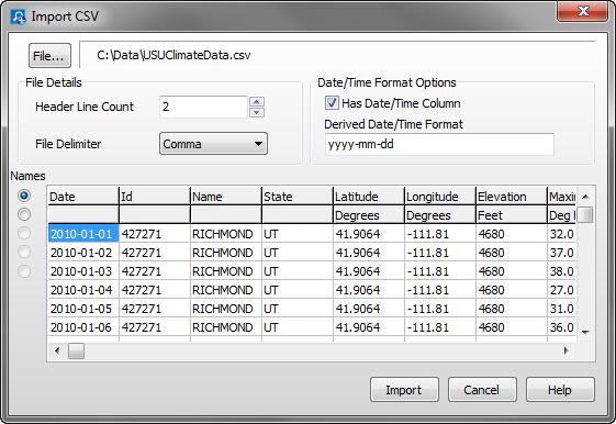 Section 6. View Pro 6.5 Importing a CSV File The File Import CSV menu item can be used to import A CSV (Comma Separated Value) file into View Pro.