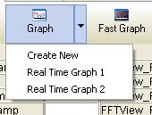 After Graph screens have been created, they can be brought to the front by using the drop-down list that becomes available