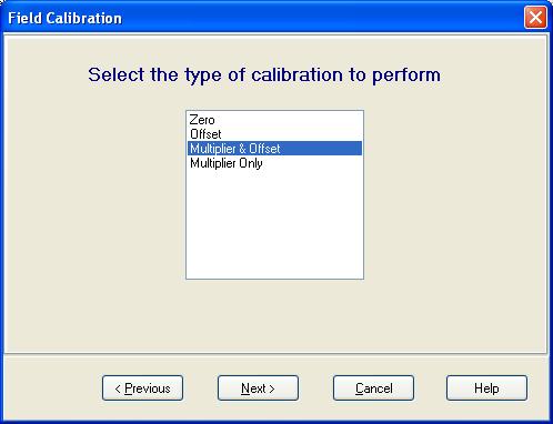 Now select which sensor it is that you wish to calibrate and press Next.