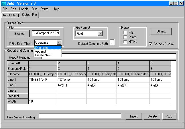 Section 10. Utilities 10.3.3.2.1 Description of Output Option Commands File Format There are five File Format options to choose from: No File, Field, Comma, Printable, and Custom.