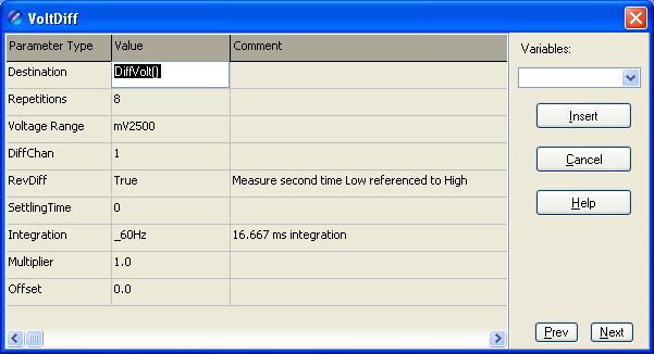 Section 5. Program Creation and Editing Below is an example of the Parameter dialog box for the differential voltage instruction (VoltDiff).