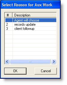 In the Agent State Action Setup dialog box, type a name for the action and select AgentNotReady or AgentLogout from the Agent State Control drop-down list.
