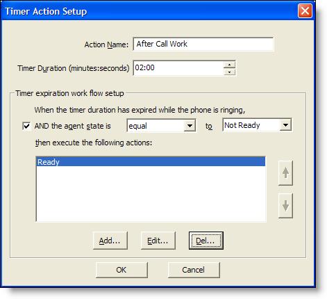 Cisco Desktop Administrator User Guide Creating Timer Actions The timer action triggers Agent State, HTTP, or Agent Notification actions after a given amount of time has elapsed under certain
