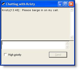 Cisco Desktop Administrator User Guide High Priority Chat Messages A high priority chat message is a predefined message that appears in a supervisor s Chat window (Figure 65).