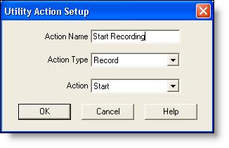 Creating Actions To set up a utility action: 1. Set up a new action (see page 98). The Select Action window appears. 2. Select the Utility Action tab, then click New.