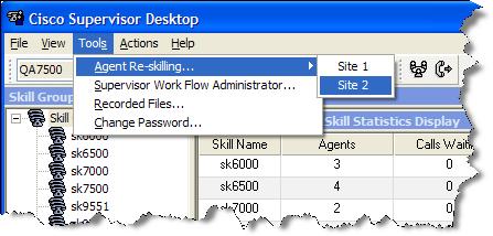 Cisco Desktop Administrator User Guide Alternate Agent Re-skilling Websites You can specify two alternate agent re-skilling web sites to appear in the Tools menu of Cisco Supervisor Desktop (Figure