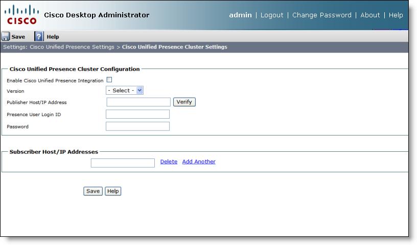 Cisco Desktop Administrator User Guide Configuring the Cisco Unified Presence Cluster The first task in integrating CAD with a Unified Presence cluster is configuring the cluster by specifying the
