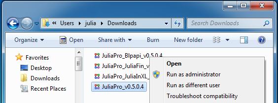 Installing JuliaPro Once the requirements are met, you can start the JuliaPro installation using the executable provided.