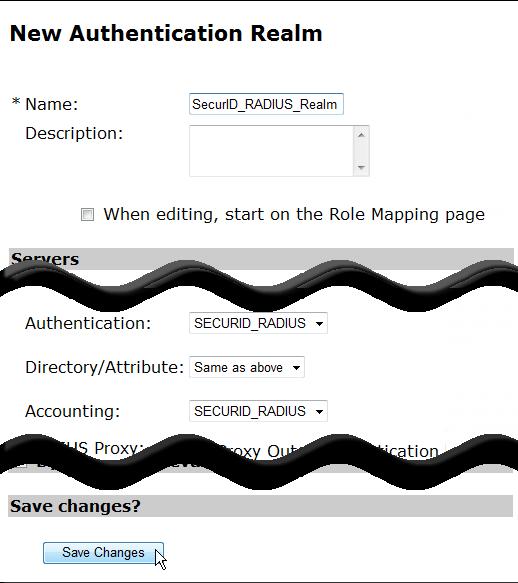 15. Expand the Users User Realms menu and click the New User Realm link. 16. Enter a unique name for the realm in the Name text field. 17.