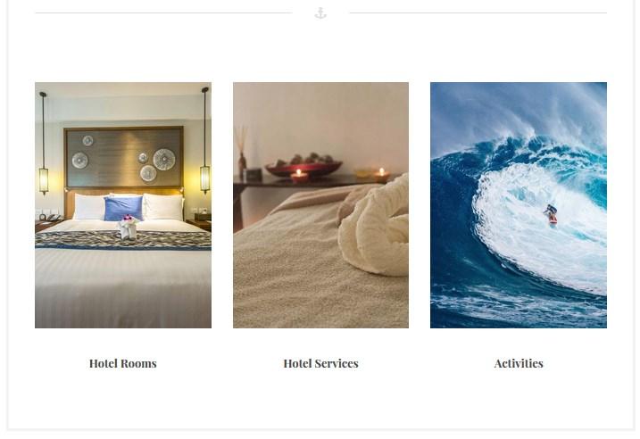 Featured pages section (3 pages are Child ones of the Parent Front page) Feature accommodations and enable booking service We developed our custom hotel room/property booking plugin ( MotoPress Hotel