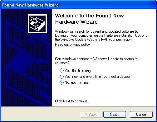 Figure 11 Hardware wizard. Next, chose to install driver from specific location.