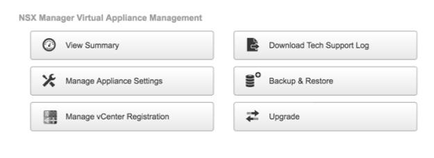 Exercise A3: Integrate NSX Manager with vcenter Server Integrate the NSX Manager appliance with vcenter Server by synchronizing the clocks between the machines and