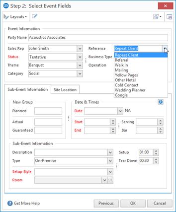 Unit 2: Booking a New Event with the Event Wizard Event Wizard, Step 2: Entering Event Details The second step of the Event Wizard has you filling out the basic details of your new event.