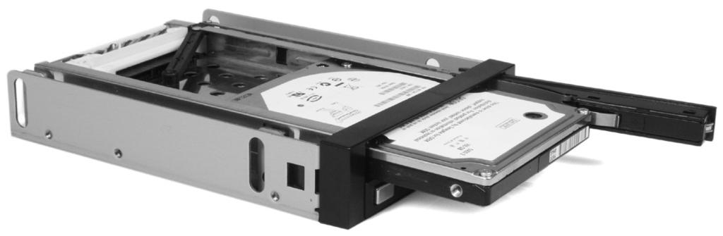 Please note: It is strongly recommended that the computer be powered down when removing drives from HSB220SAT25B, as removing drives while in use can damage the drive and any data contained within.