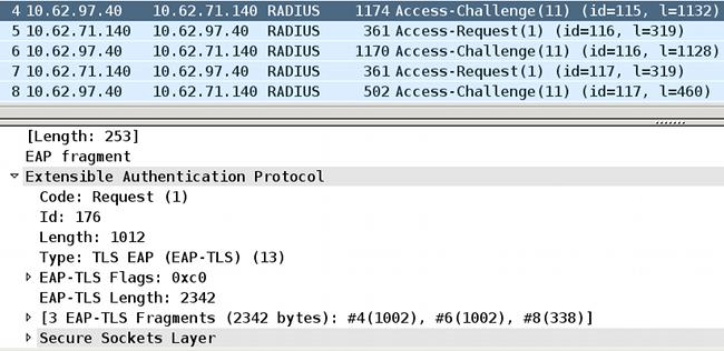 You can see that Wireshark re assembled packets 8, 10, and 12.
