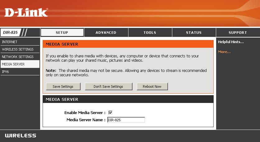 Media Server This feature allows you to share music, pictures and videos with any devices connected to your network.