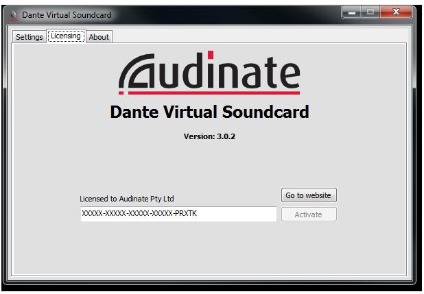 Click Activate to register the installation with the Audinate servers.