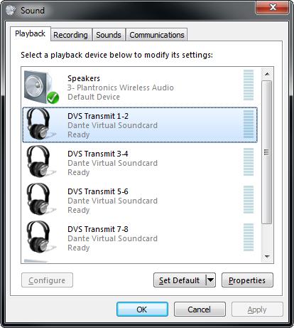 started Dante Virtual Soundcard with the required settings (and in Windows, with the correct interface mode selected - ASIO or WDM).