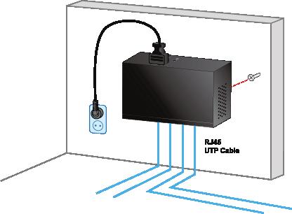 a. Connect one end of the power cable to the gigabit Ethernet switch. b. Connect the power plug of the power cable to a standard wall outlet.