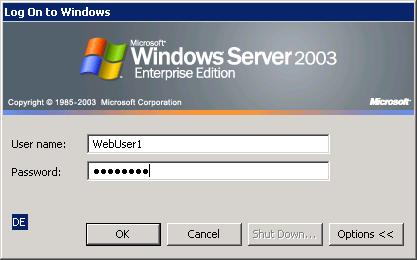 2 In the Computer field, enter the IP address of the web server. Select the Connect button to establish the connection.