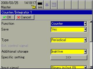 21.2 Function Specific Setting Overview 21 Configuration - Counters/Integrators Function Function determines whether the channel that was selected will be used as a counter integrator, operating time