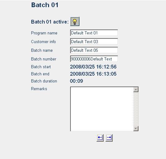 27.4 Online Visualization of Current Batch Reports 27 Web server When batch pages of a plant are called up, the current data from the recorder is read and displayed.