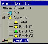 and activate the bell symbol. Activate alarm list h Select the required list.